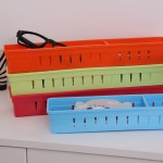 日本木晖 自由分隔 宽型2格抽屉塑料整理筐 杂物收纳盒