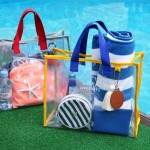 韩国透明PVC手拎游泳包便携衣物收纳包时尚沙滩包旅行手提包