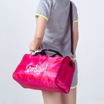 独立鞋袋pink条纹健身包旅行斜跨包手提行李袋瑜珈包防水游泳包女